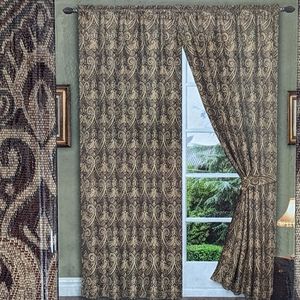 NEW! Vivatex Caley Two Rod Pocket Panels With Two Tiebacks 40 X 84